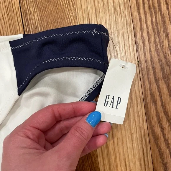 NWT GAP Navy Blue and White Bikini Minimalist Swimwear - Picture 5 of 9